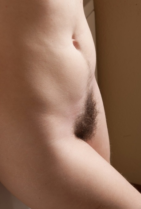 Hairy chick Camille takes off her jeans and white tank top in the laundry room 95386711